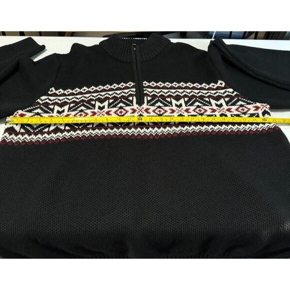 New Men's Size XXL Izod Black Quarter Zip Sweater Amazing Glaze Winter Knit NWOT - Picture 15 of 16